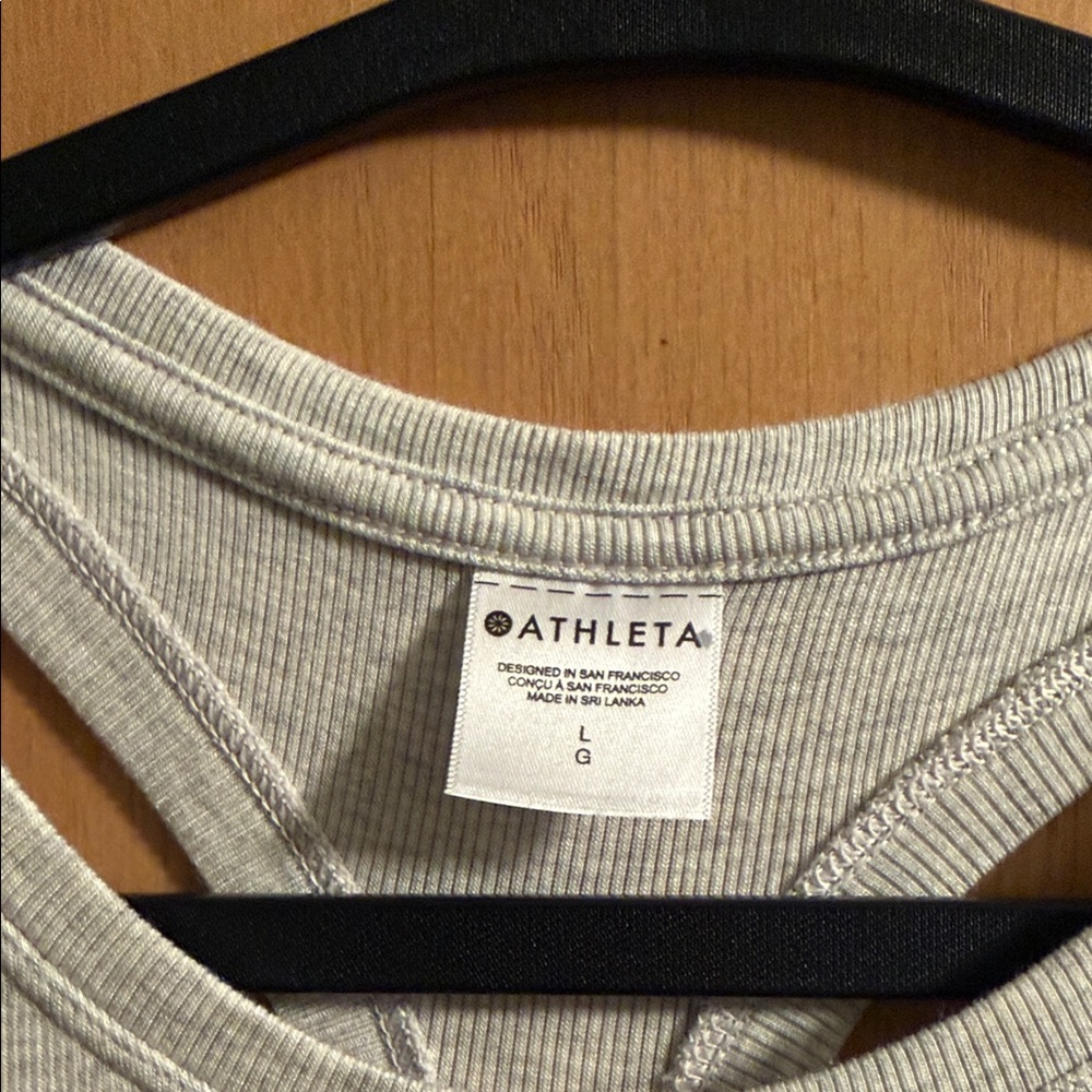 Athleta Light Gray Racerback Tank Top - Picture 2 of 3